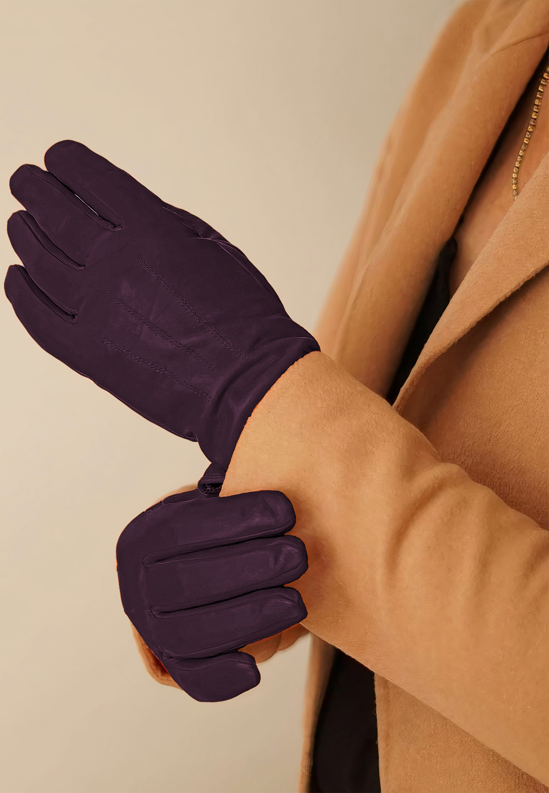 Kessler CARLA Lederhandschuh Damen deep purple Leder