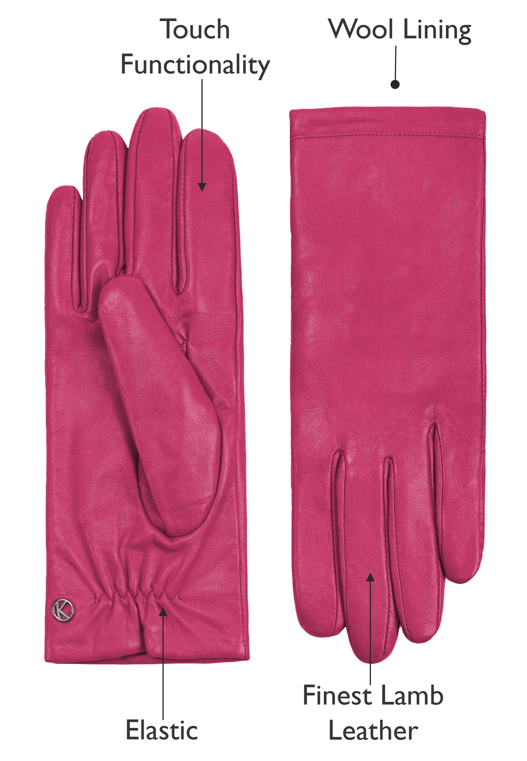 Kessler CHELSEA Lederhandschuh Damen hot pink Leder