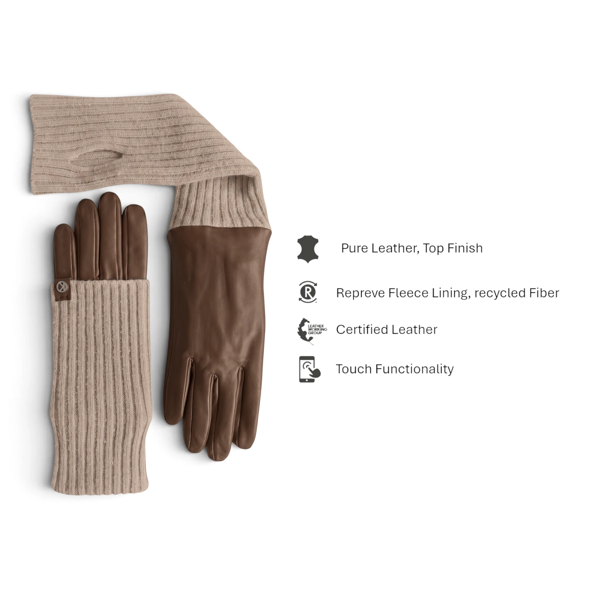 Damenhandschuhe mit Strickstulpe Damenhandschuhe mit Strickstulpe