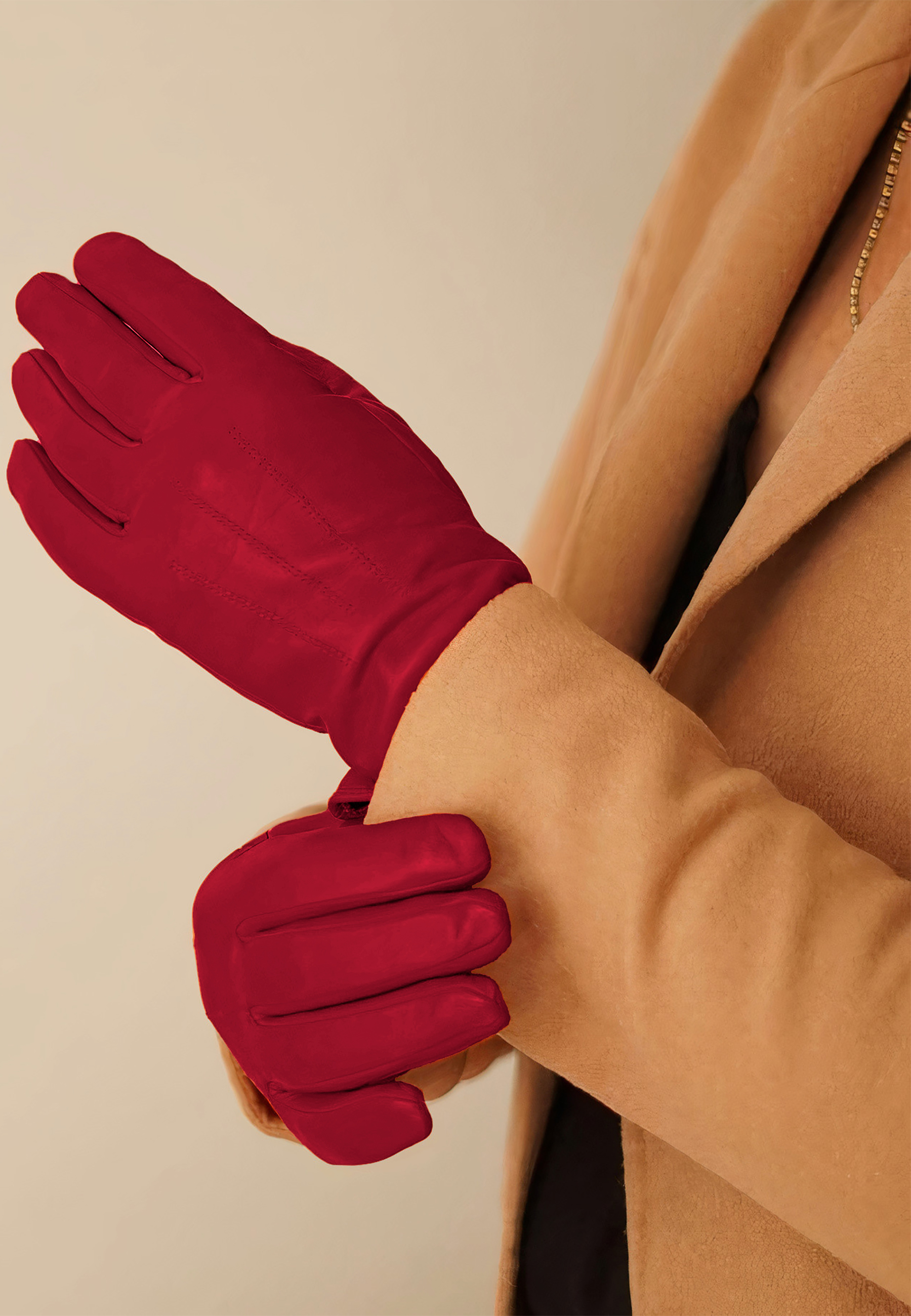 Kessler CARLA Lederhandschuh Damen crimson red Leder