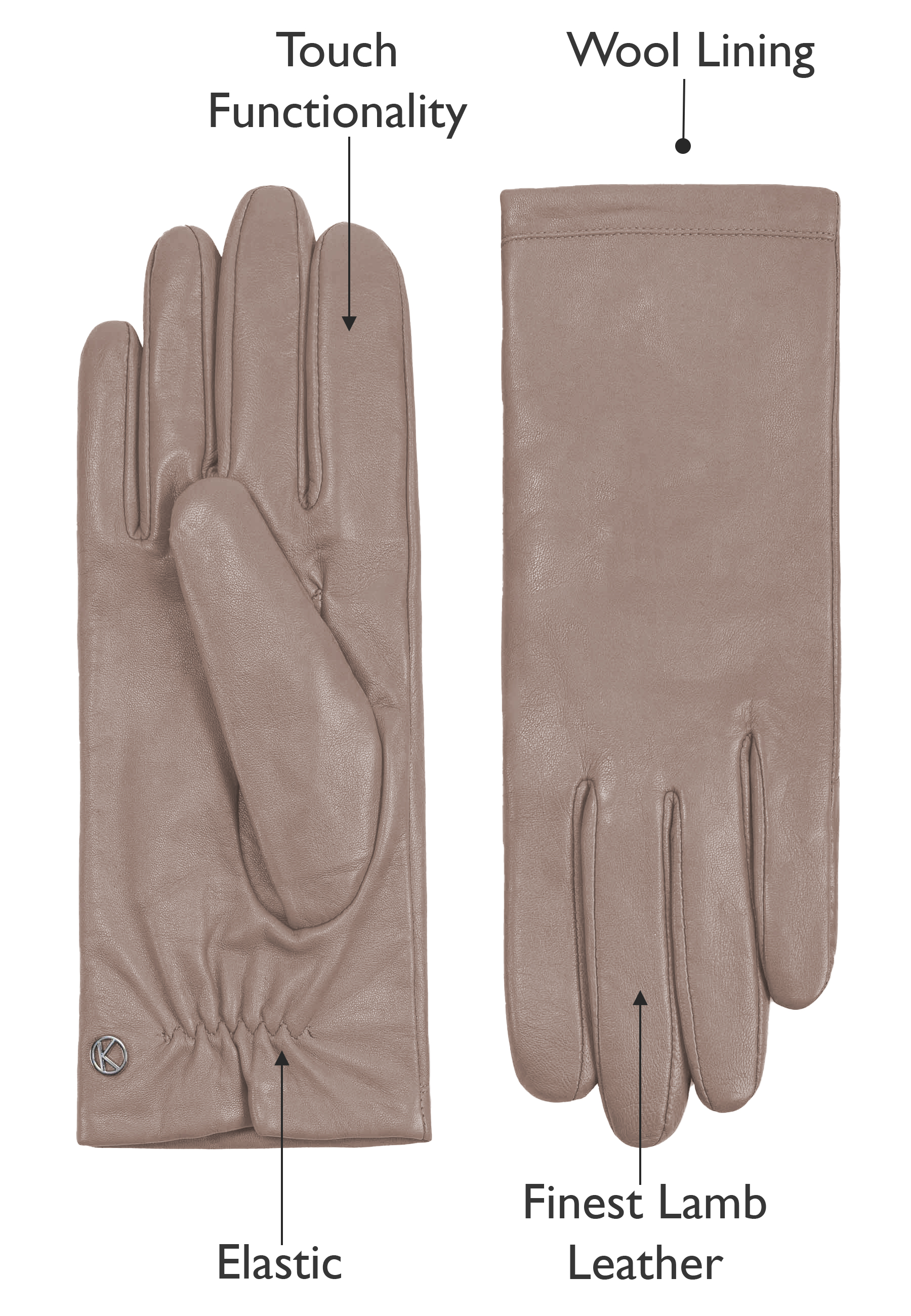 Kessler CHELSEA Lederhandschuh Damen mink Leder