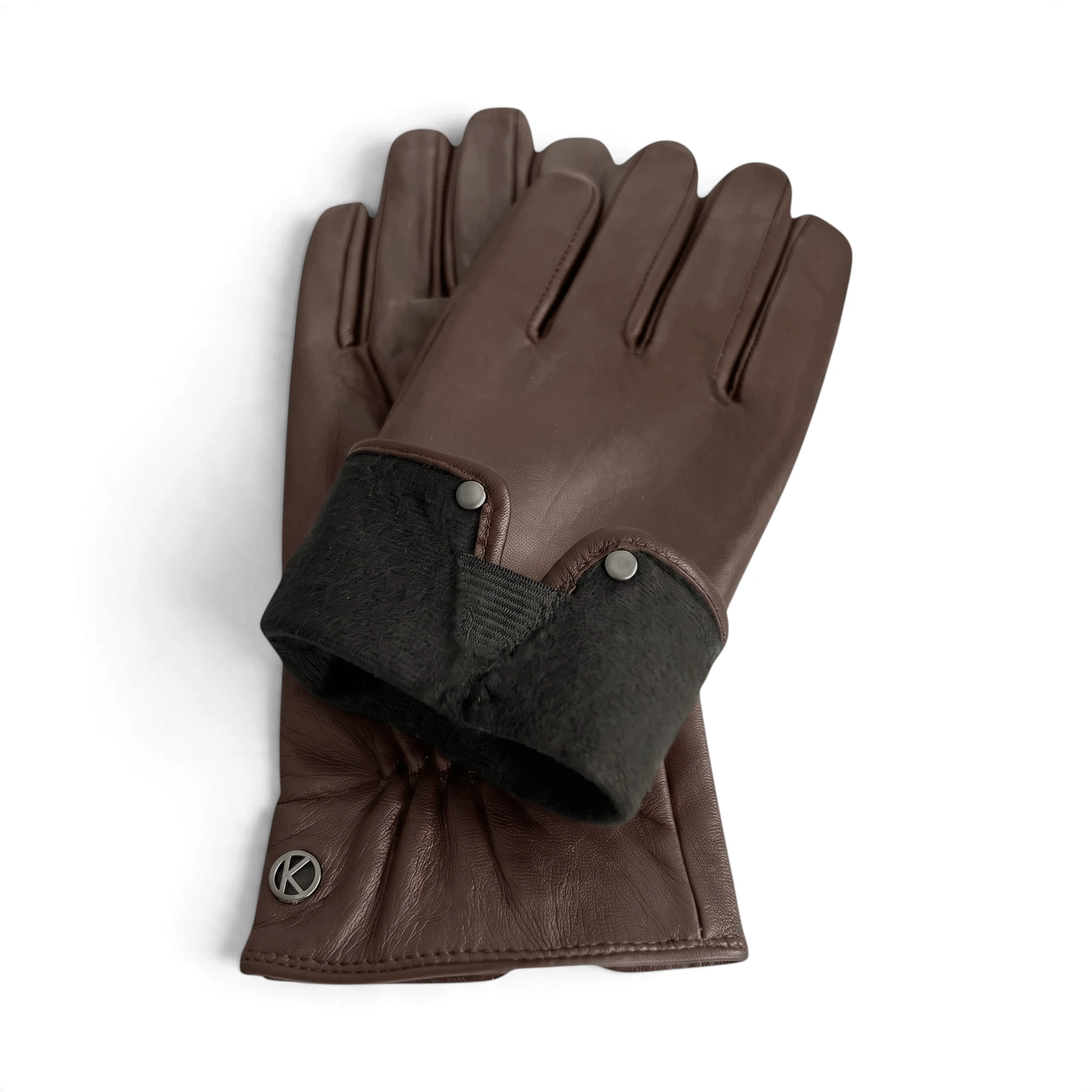 Women`s Leather Gloves with 2 studs