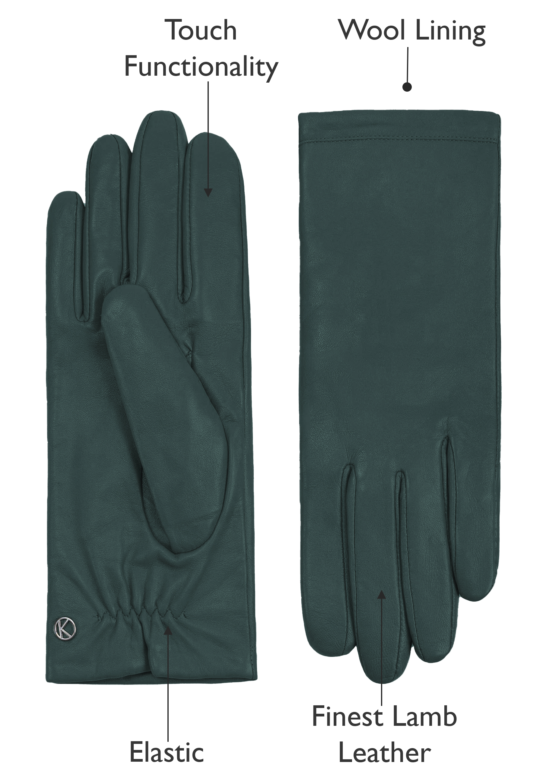 Kessler CHELSEA Lederhandschuh Damen forest green Leder
