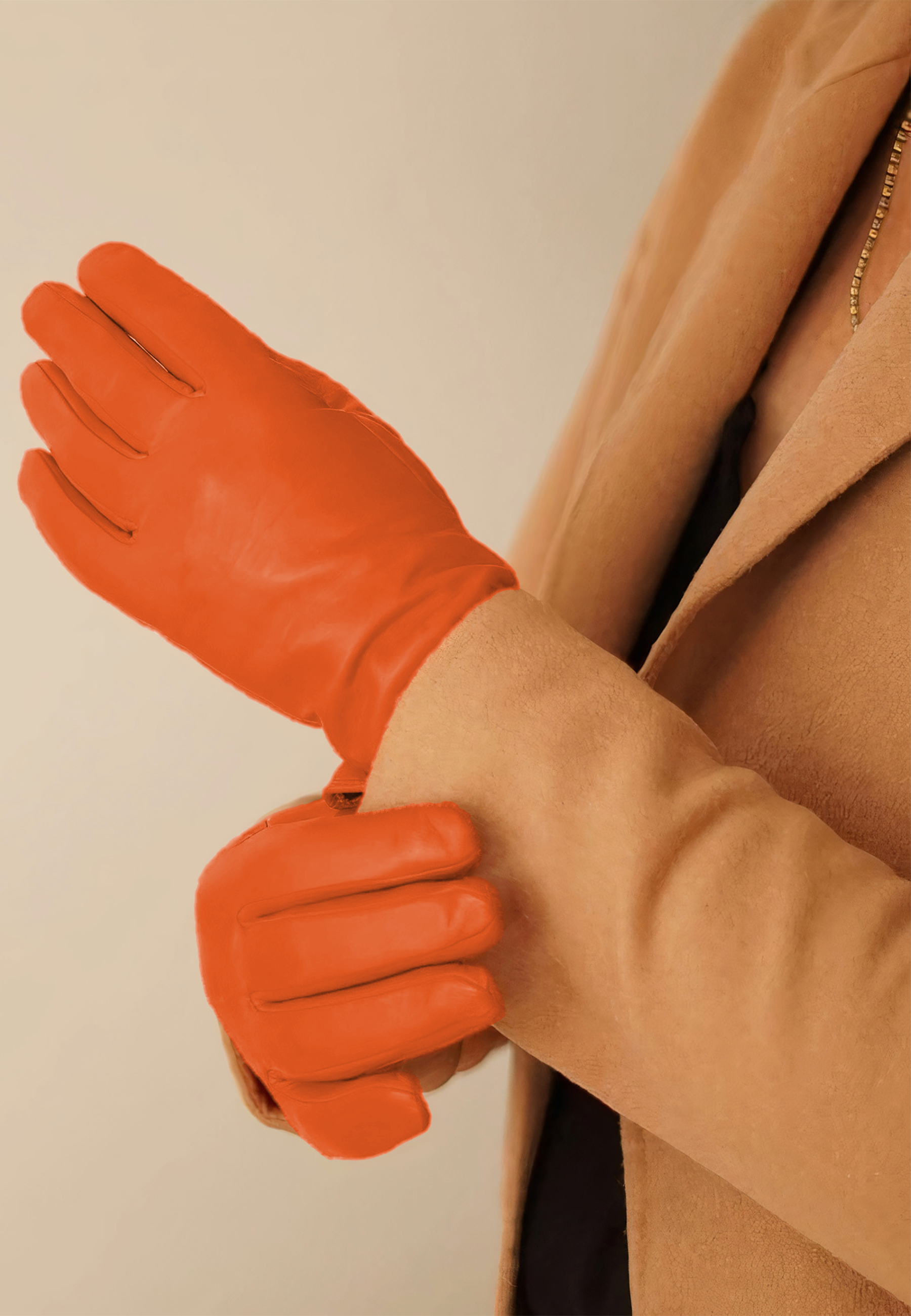 Kessler CHELSEA Lederhandschuh Damen vermillion orange Leder